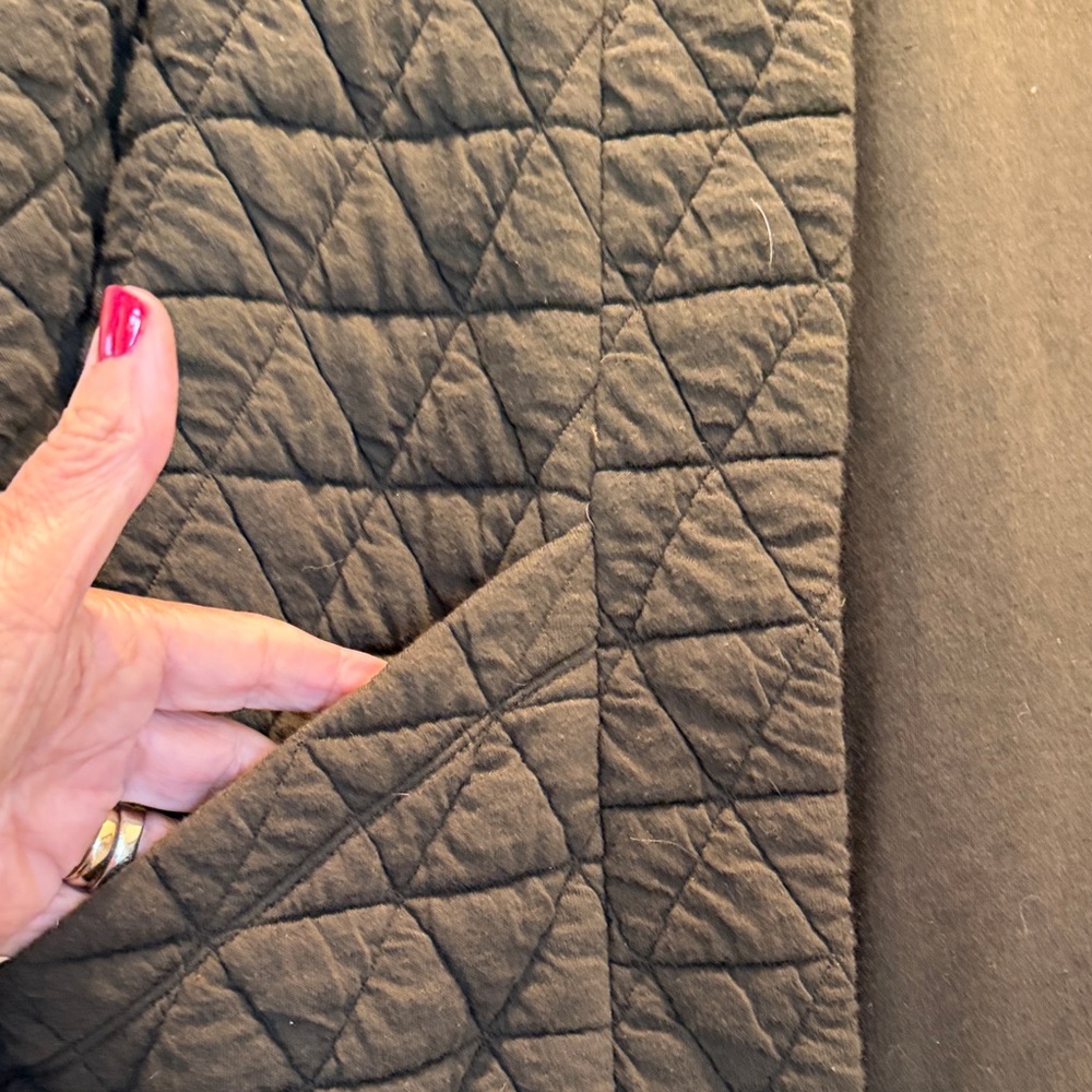 Hello Nite Quilted green Jacket - Classic Open Front Coat(bw) - Picture 5 of 7